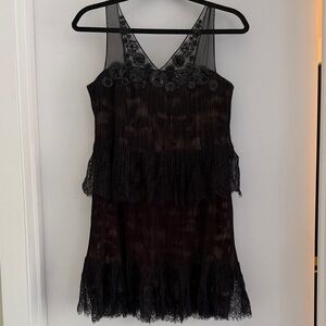 BCBG Black Lace Tiered Dress